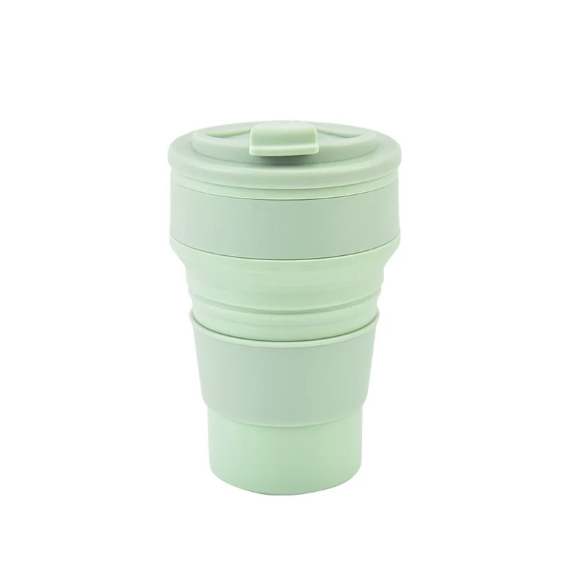 Collapsible Silicone Coffee Cup with Lid β Reusable Portable Folding Travel Mug (350ml / 500ml)