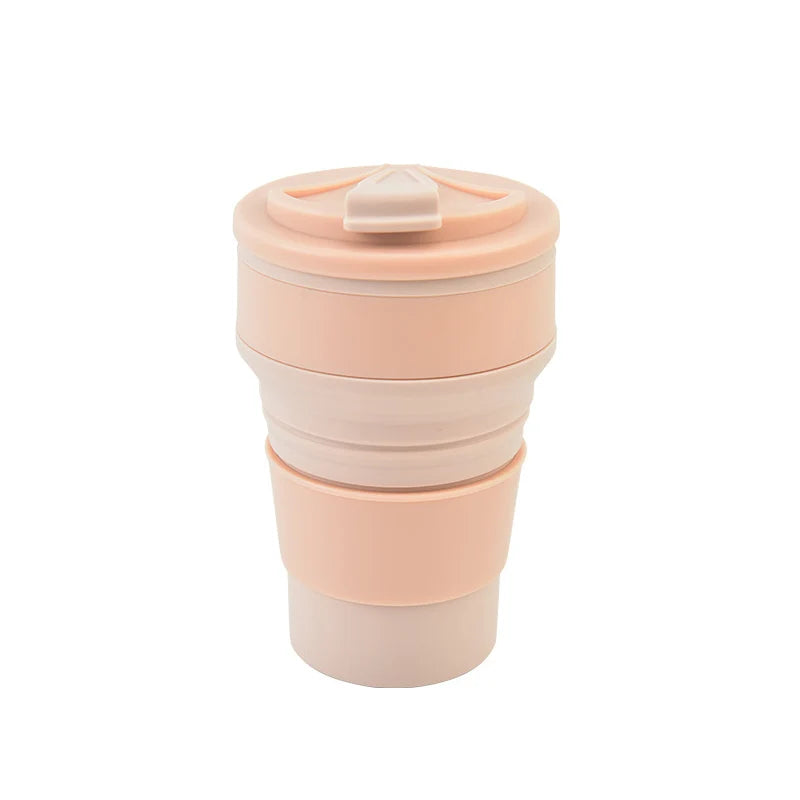 Collapsible Silicone Coffee Cup with Lid β Reusable Portable Folding Travel Mug (350ml / 500ml)