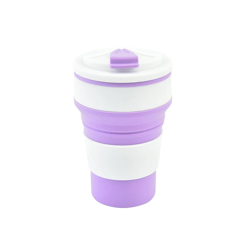 Collapsible Silicone Coffee Cup with Lid β Reusable Portable Folding Travel Mug (350ml / 500ml)