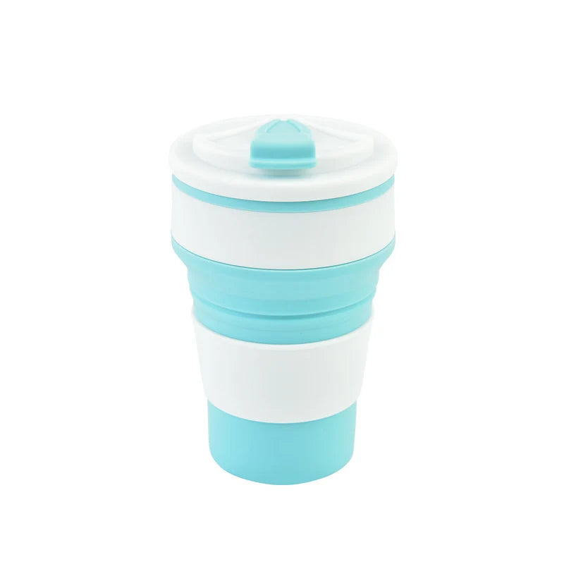 Collapsible Silicone Coffee Cup with Lid β Reusable Portable Folding Travel Mug (350ml / 500ml)